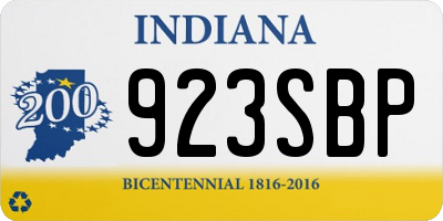 IN license plate 923SBP