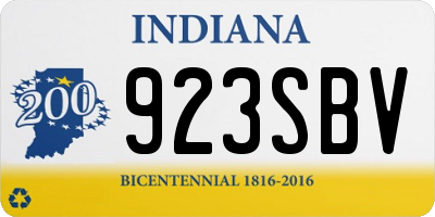 IN license plate 923SBV