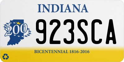 IN license plate 923SCA