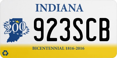 IN license plate 923SCB
