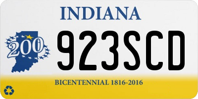 IN license plate 923SCD