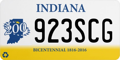 IN license plate 923SCG