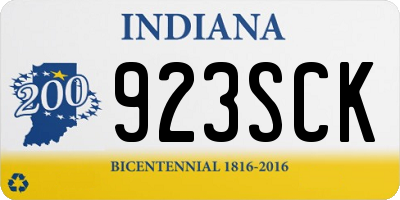 IN license plate 923SCK