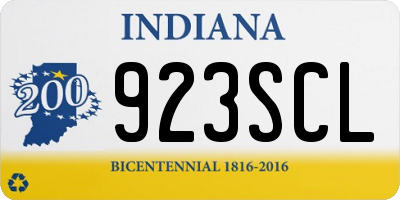 IN license plate 923SCL