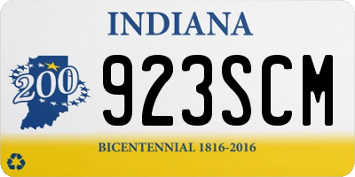 IN license plate 923SCM
