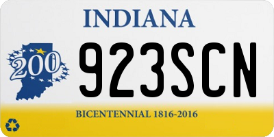 IN license plate 923SCN