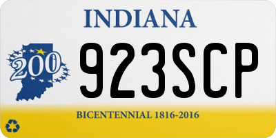 IN license plate 923SCP