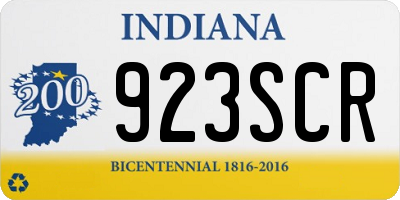 IN license plate 923SCR
