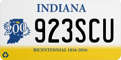 IN license plate 923SCU