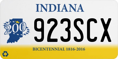 IN license plate 923SCX