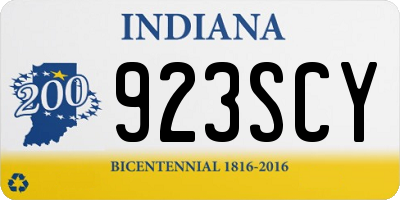 IN license plate 923SCY