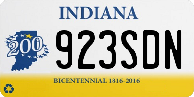 IN license plate 923SDN