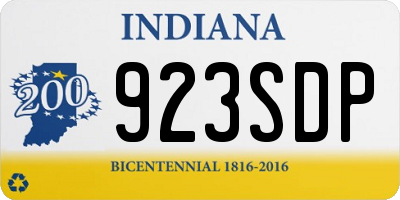 IN license plate 923SDP