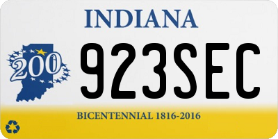 IN license plate 923SEC