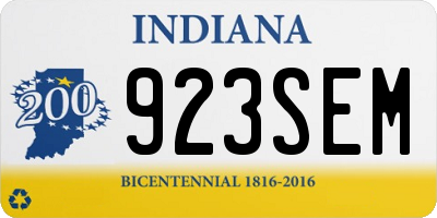 IN license plate 923SEM
