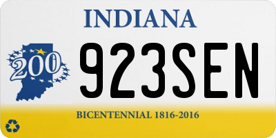 IN license plate 923SEN