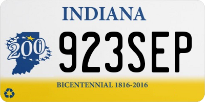 IN license plate 923SEP