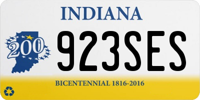 IN license plate 923SES