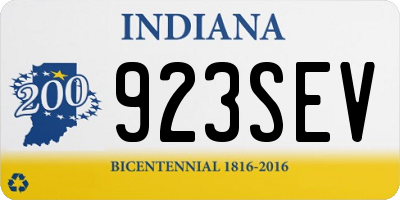 IN license plate 923SEV