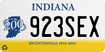 IN license plate 923SEX