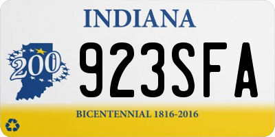IN license plate 923SFA