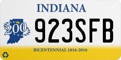IN license plate 923SFB