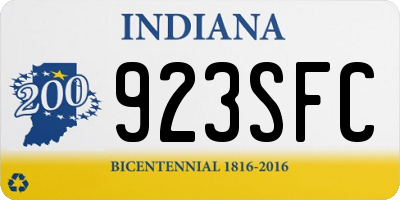 IN license plate 923SFC