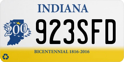 IN license plate 923SFD