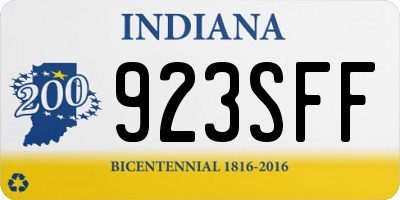 IN license plate 923SFF