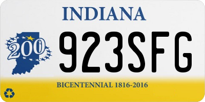IN license plate 923SFG