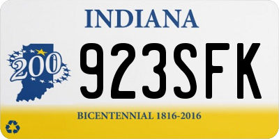 IN license plate 923SFK