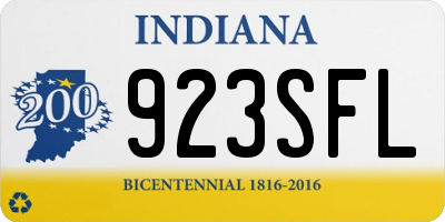 IN license plate 923SFL