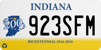 IN license plate 923SFM