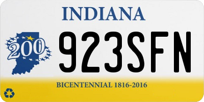 IN license plate 923SFN