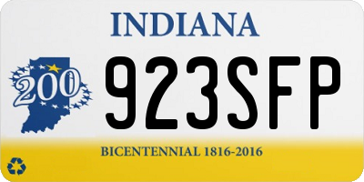 IN license plate 923SFP