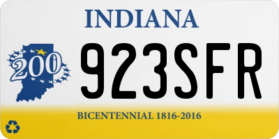 IN license plate 923SFR