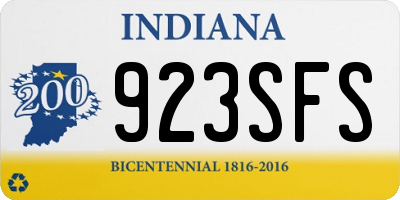 IN license plate 923SFS