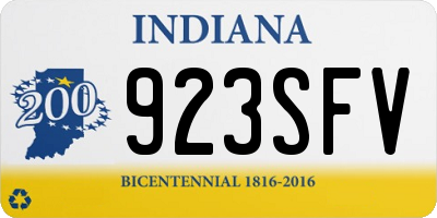 IN license plate 923SFV