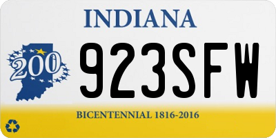 IN license plate 923SFW