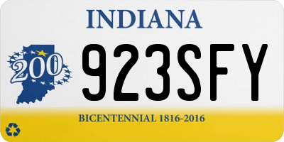 IN license plate 923SFY