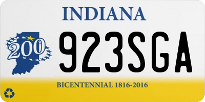 IN license plate 923SGA