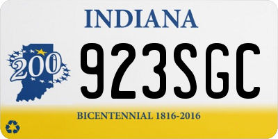 IN license plate 923SGC