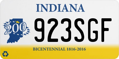 IN license plate 923SGF