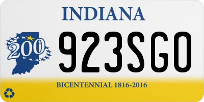 IN license plate 923SGO