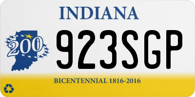 IN license plate 923SGP