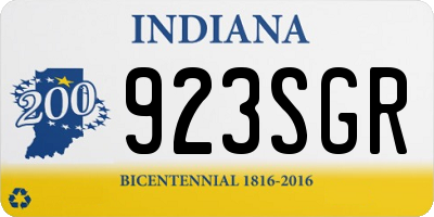 IN license plate 923SGR