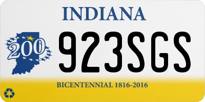 IN license plate 923SGS