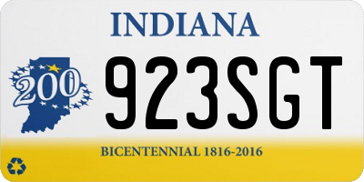 IN license plate 923SGT