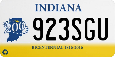 IN license plate 923SGU
