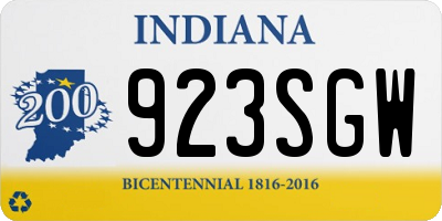 IN license plate 923SGW